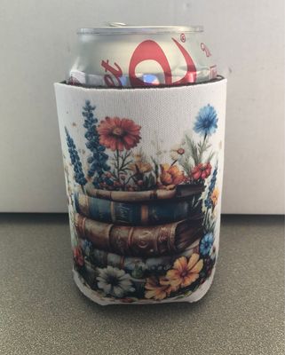 Books Flowers 12 oz Koozie