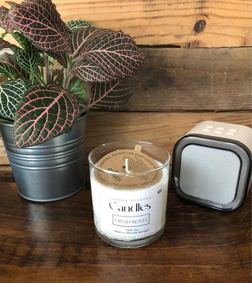 Fresh Roses 12 oz Glass Jar