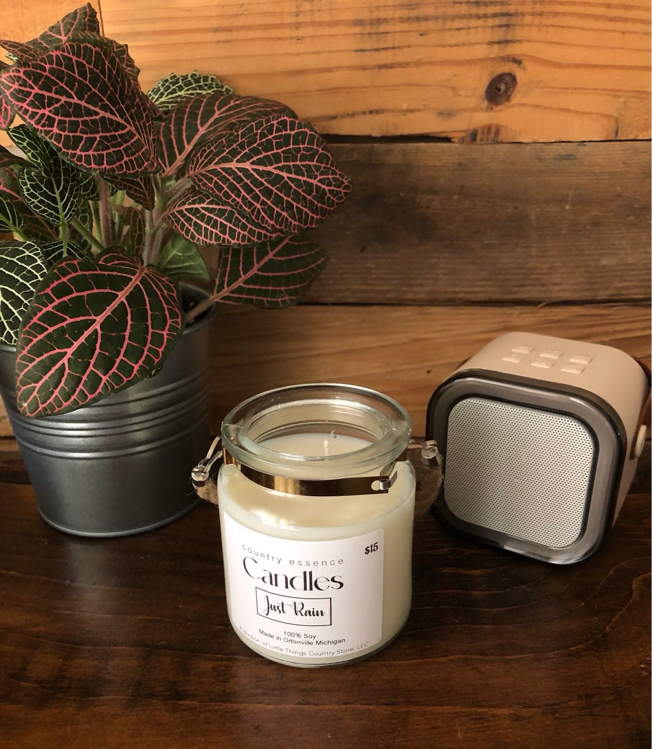 Just Rain 10 oz Glass Jar With Rope