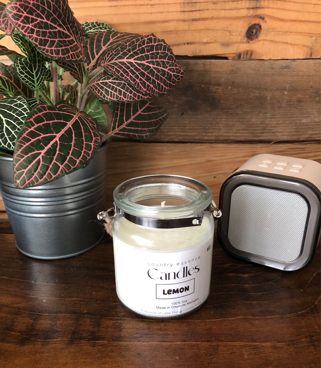 Lemon 10 oz Glass Jar With Rope