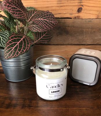 Lemon 10 oz Glass Jar With Rope