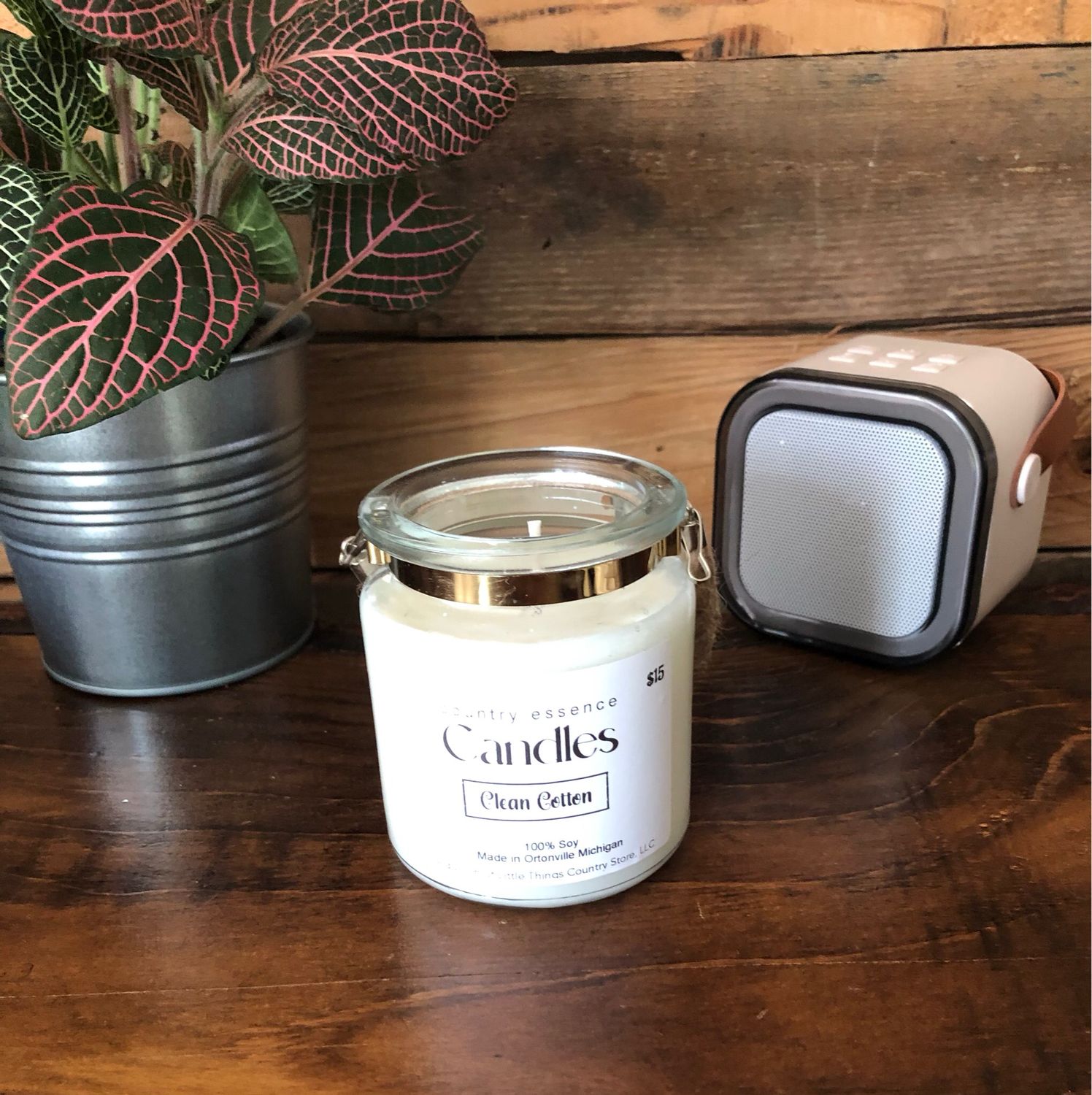 Clean Cotton 10 oz Glass Jar With Rope