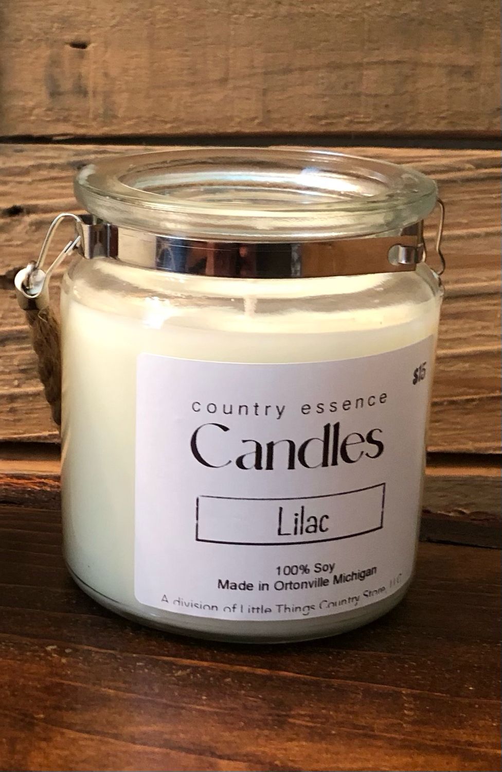 Lilac 10 oz Glass Jar With Rope
