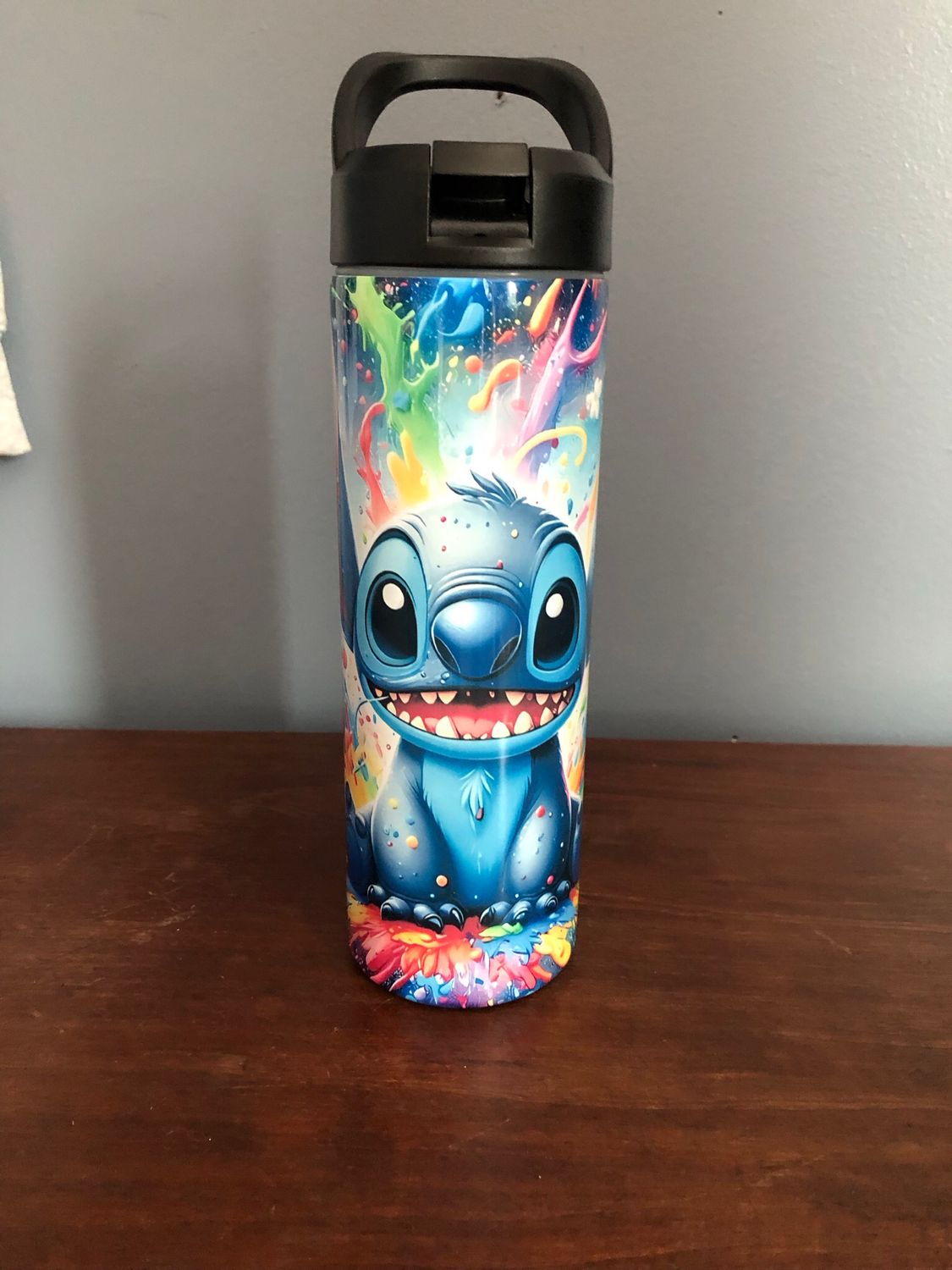 Stitch With Splashes Of Color Tumbler With Closing Straw