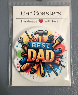 Best Dad Ceramic Car Coaster