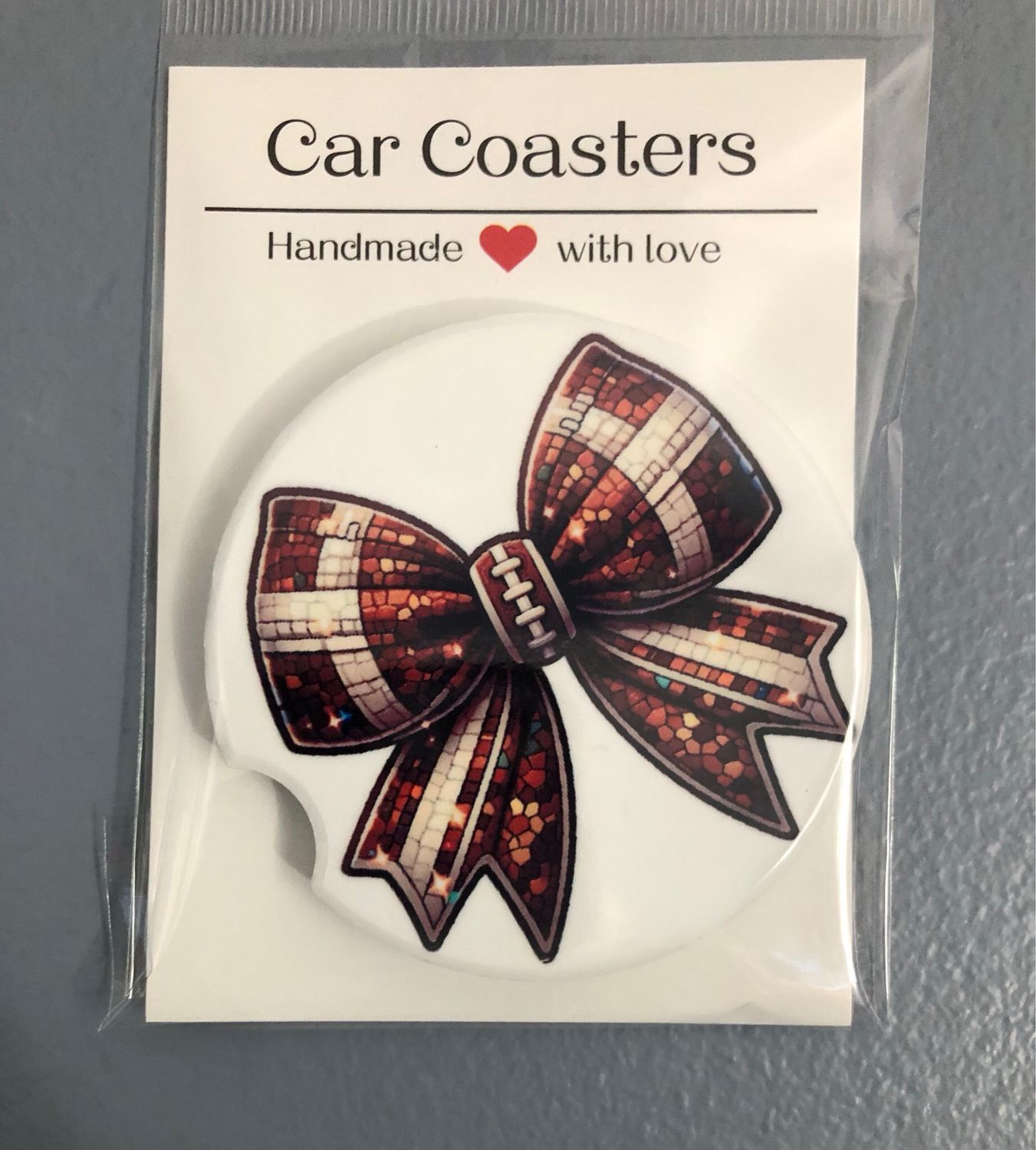 Bow Football Ceramic Car Coaster