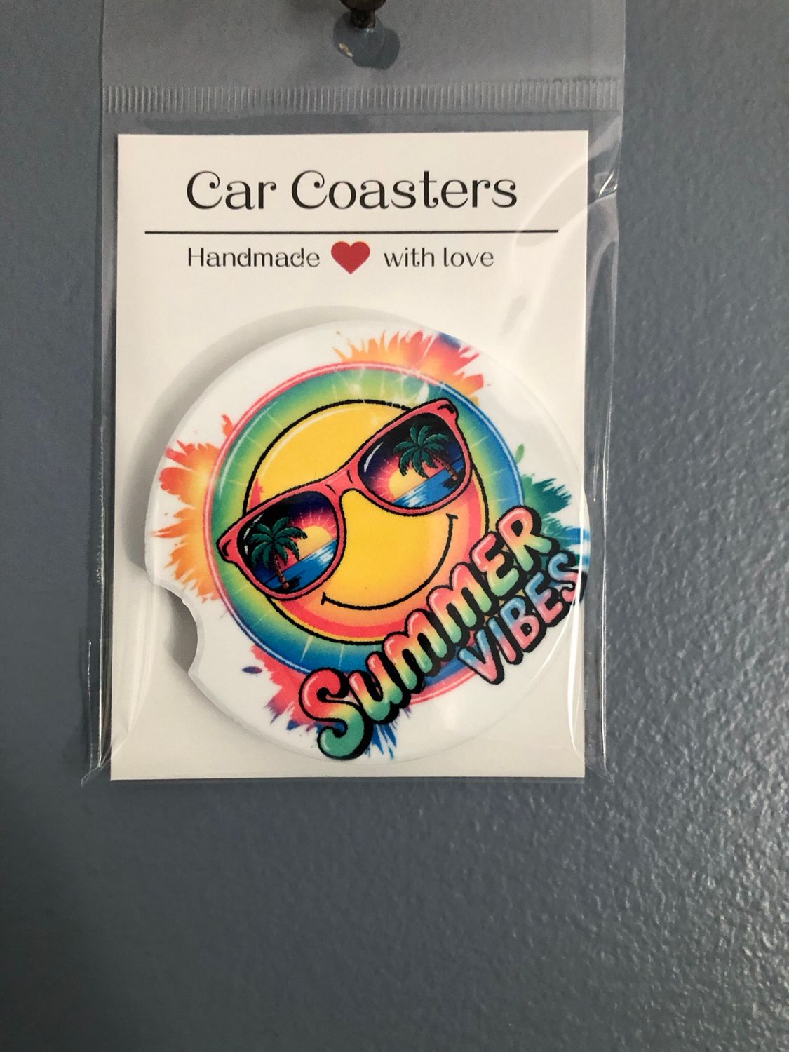 Summer Vibes Ceramic Car Coaster