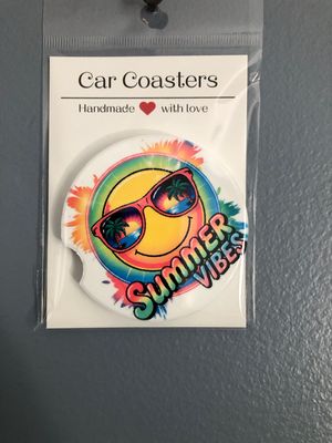 Summer Vibes Ceramic Car Coaster