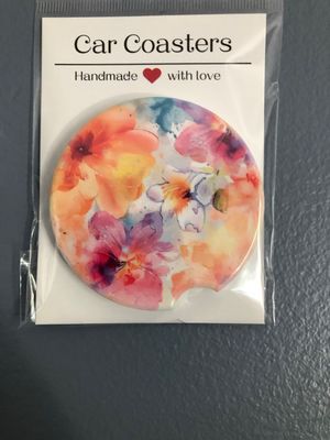 Flowers Ceramic Car Coaster