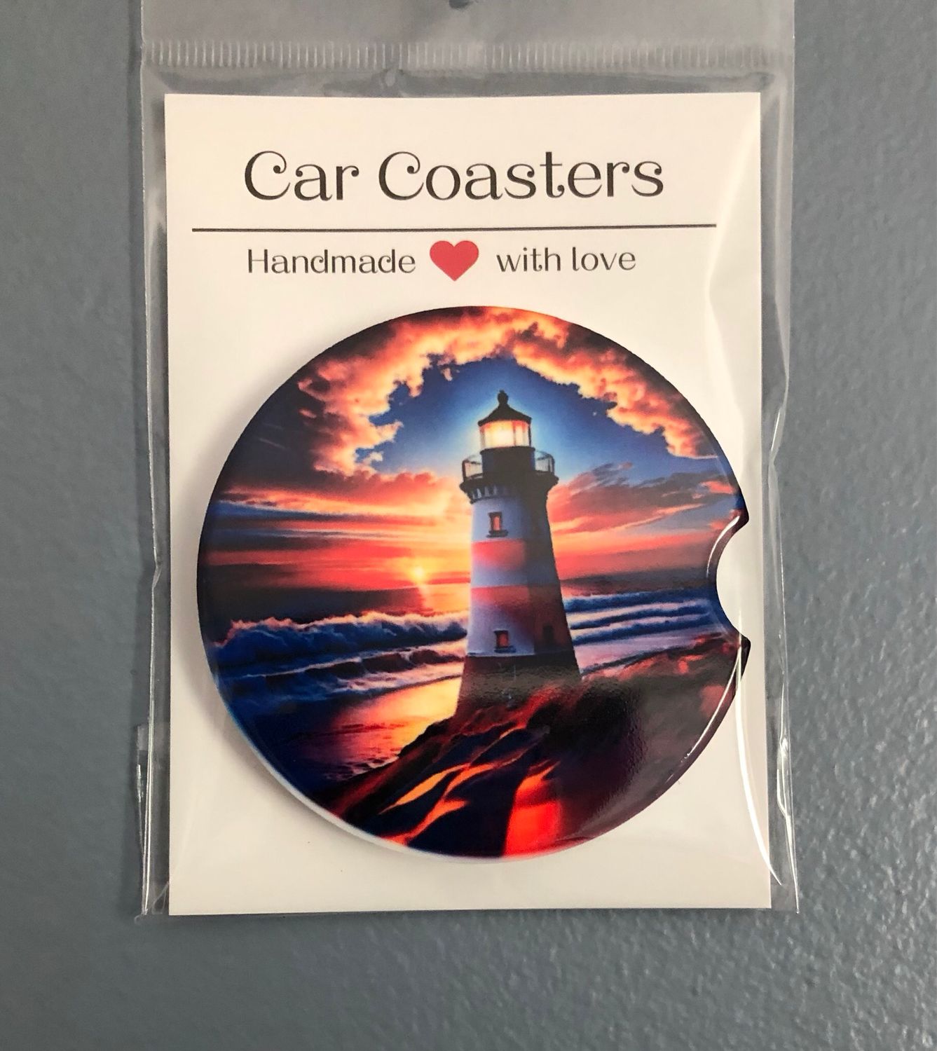 Lighthouse Ceramic Car Coaster