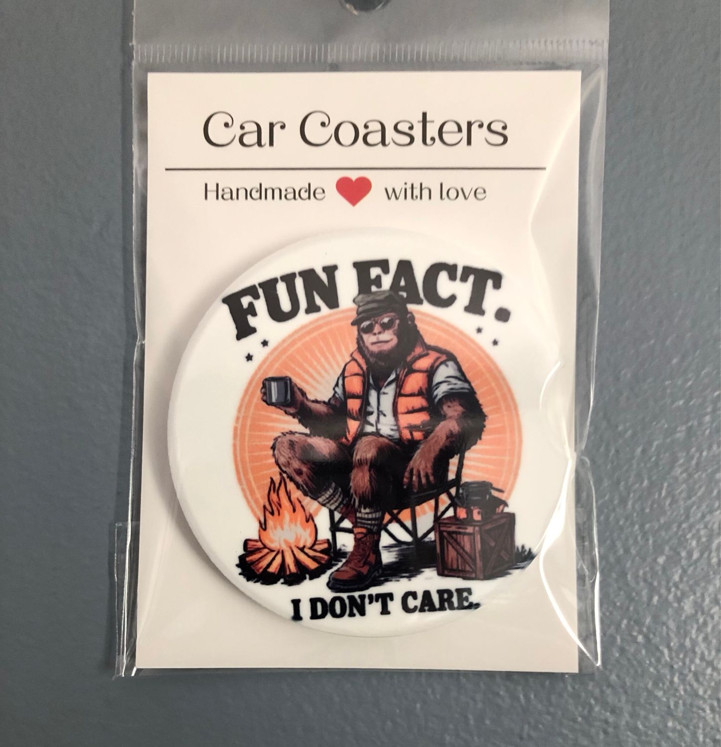Fun Fact I Don’t Care Ceramic Car Coaster