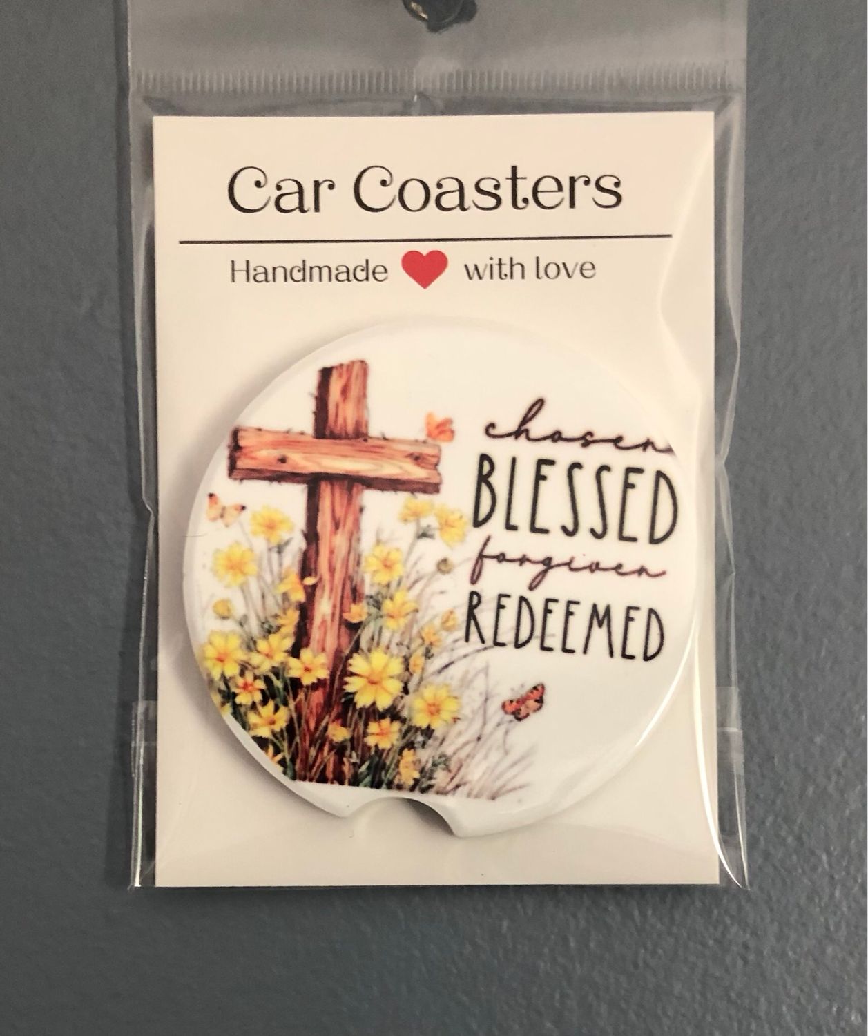 Blessed Redeemed Ceramic Car Coaster