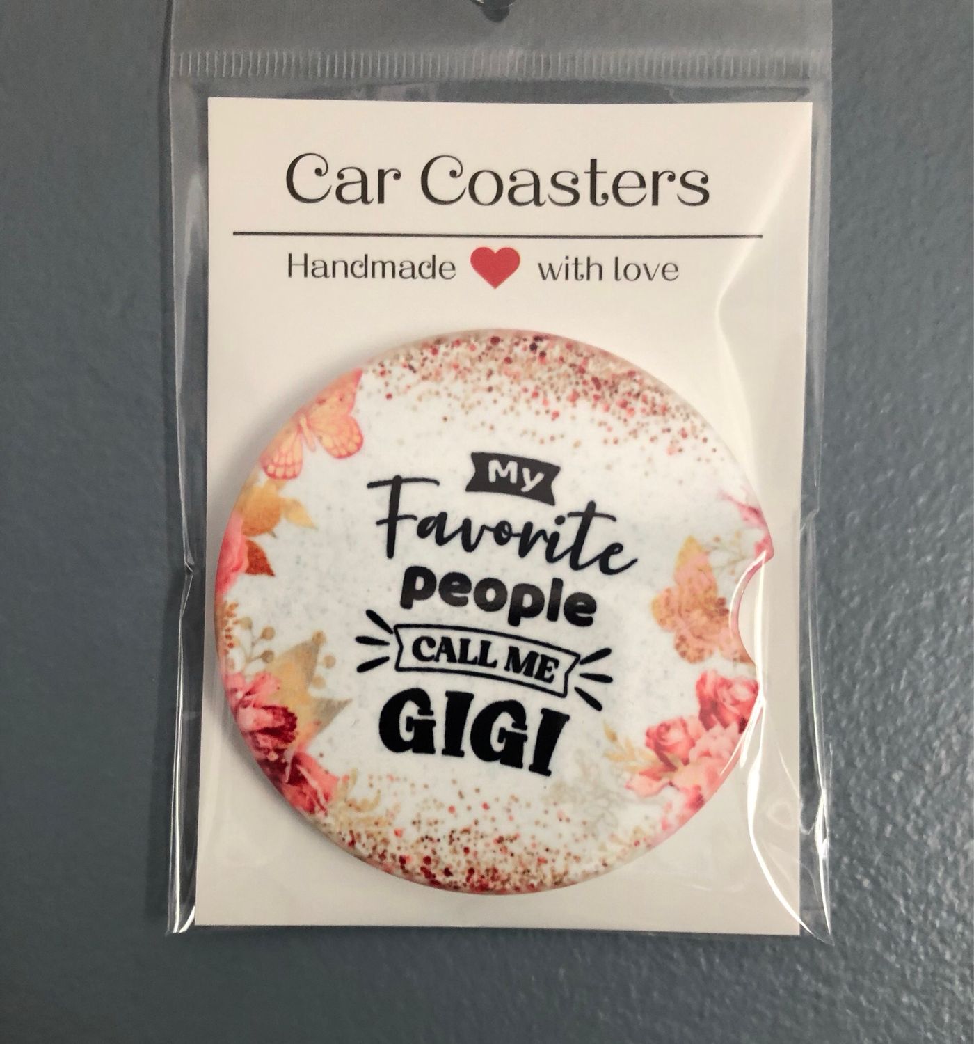 Call Me Gigi Ceramic Car Coaster