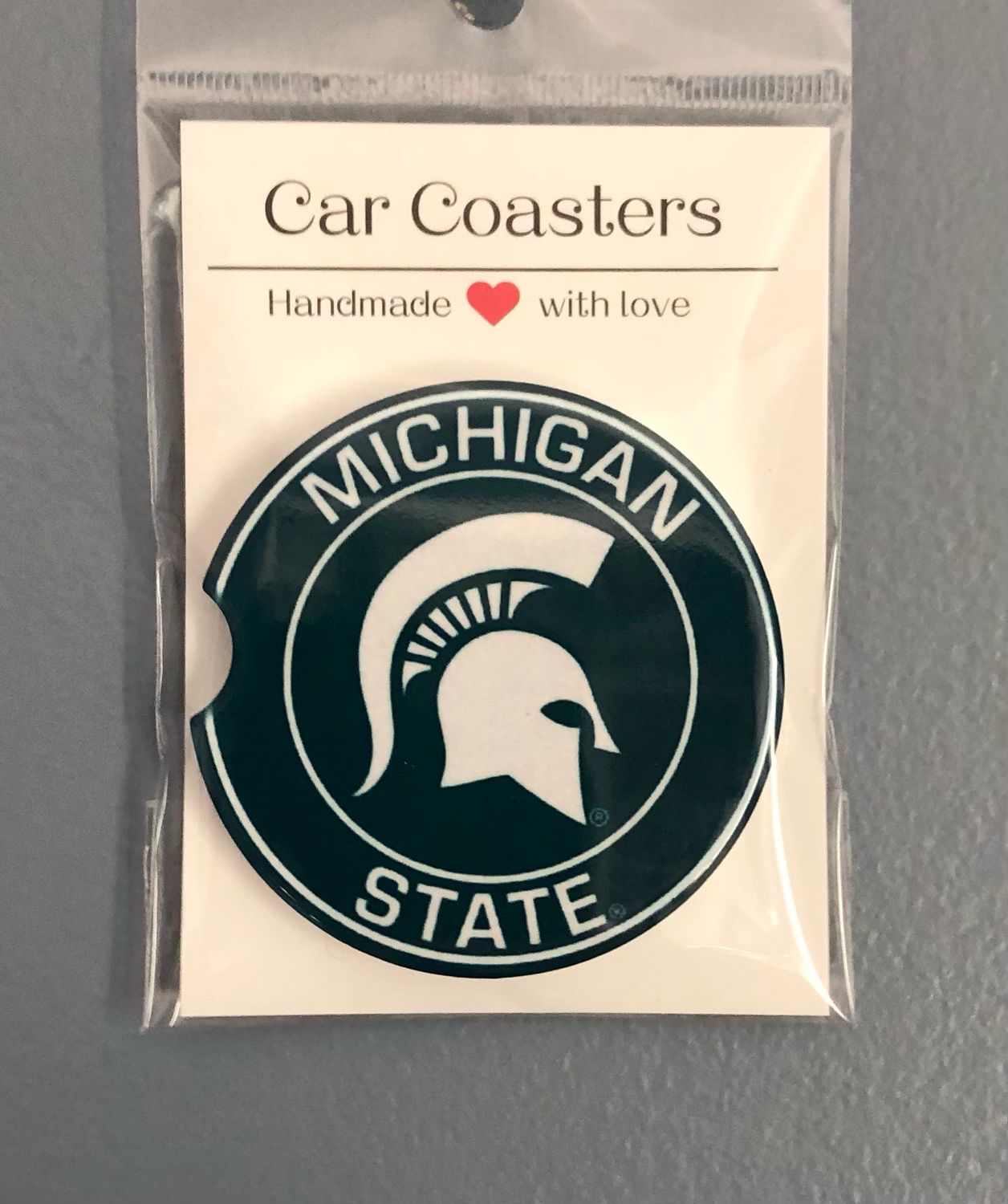 Michigan State Ceramic Car Coaster
