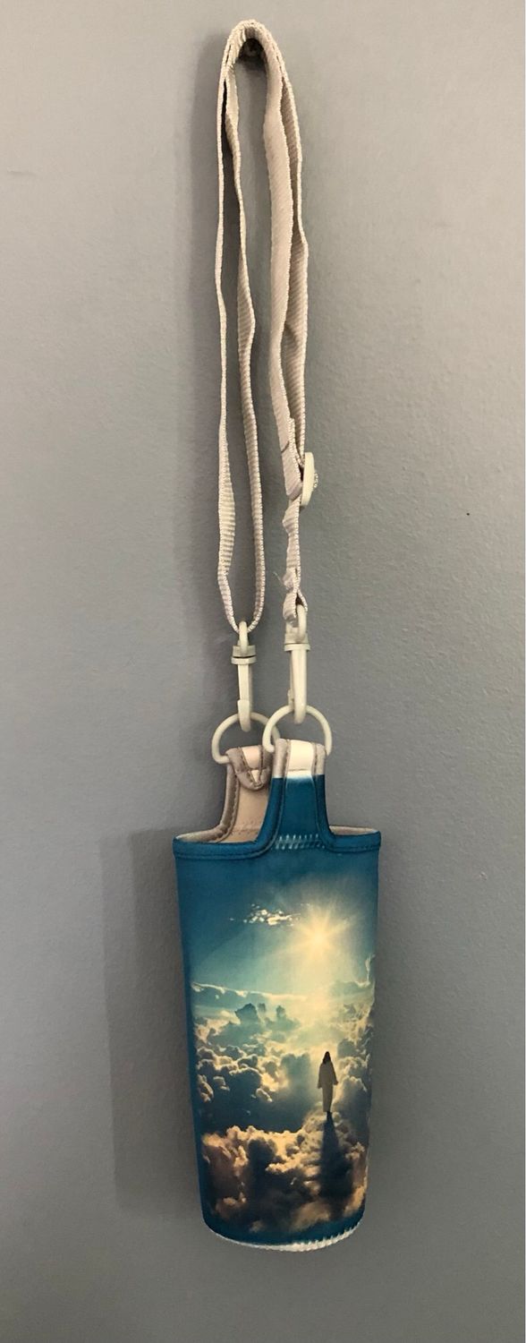 Jesus Walking On Clouds Water Bottle Holder