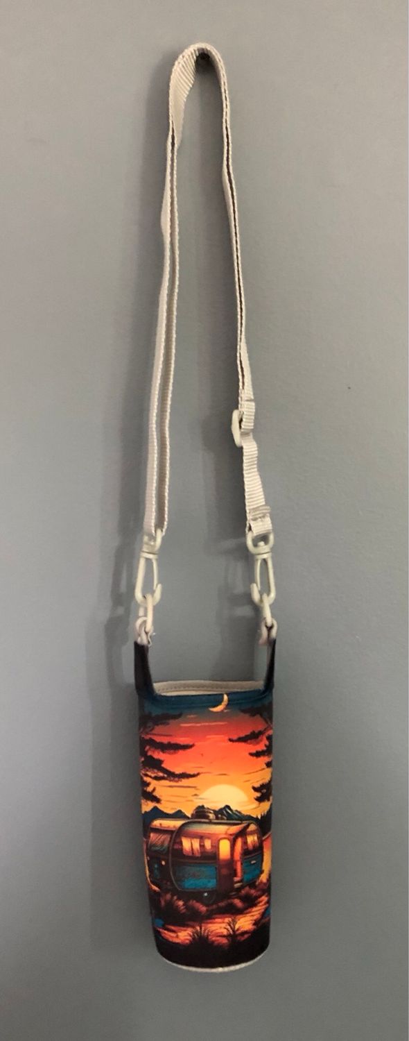Camper At Sunset Water Bottle Holder
