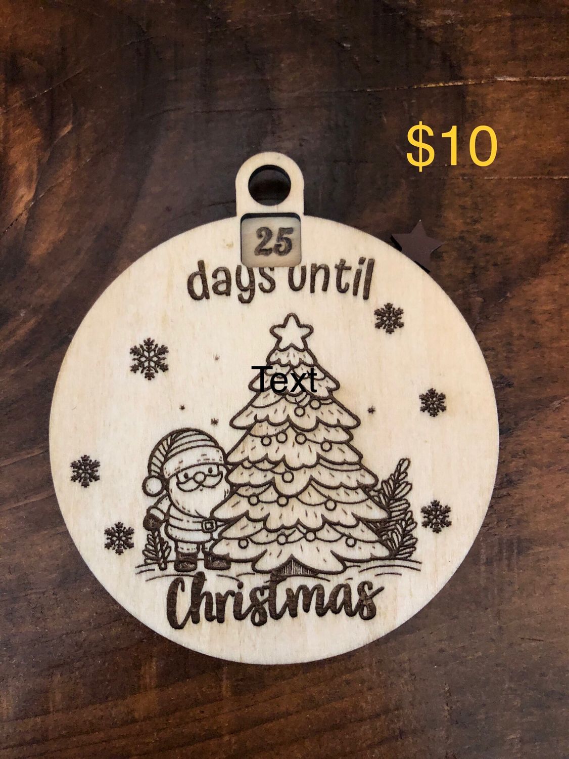 Days Until Christmas Wood Ornament