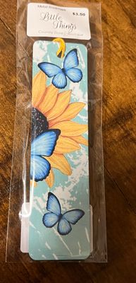 Butterfly and sunflowers bookmark