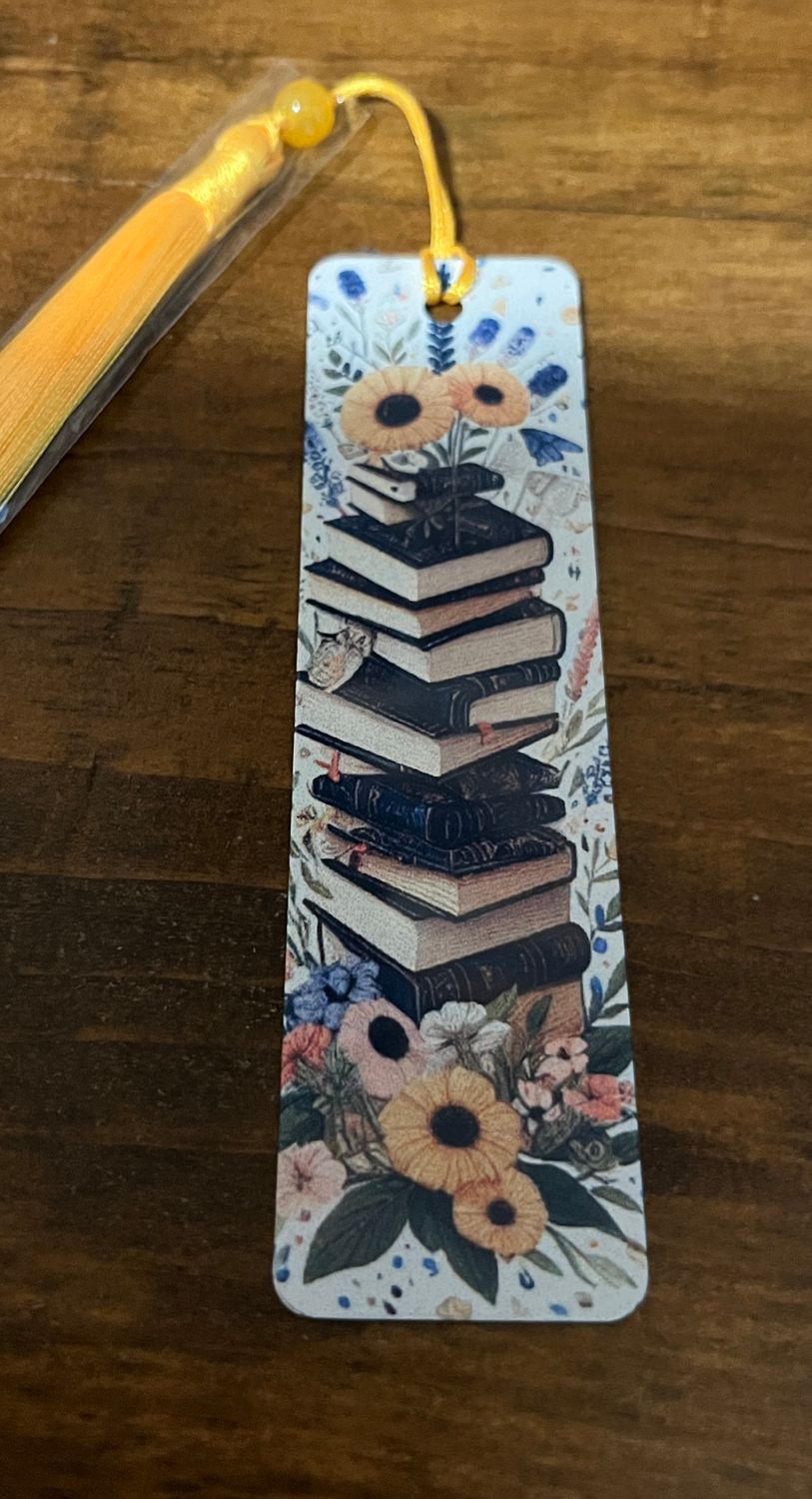 Stack of books bookmark