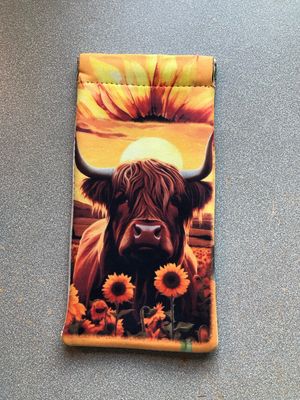 Highland Cow And Sunflowers