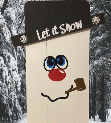 Hand Crafted Wooden Snowman