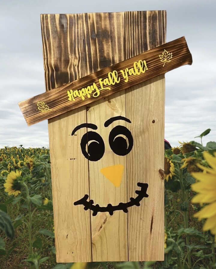 Hand Crafted Wooden Scarecrow