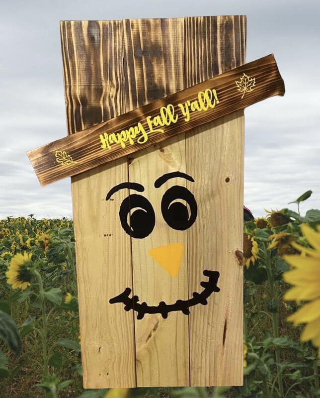 Hand Crafted Wooden Scarecrow
