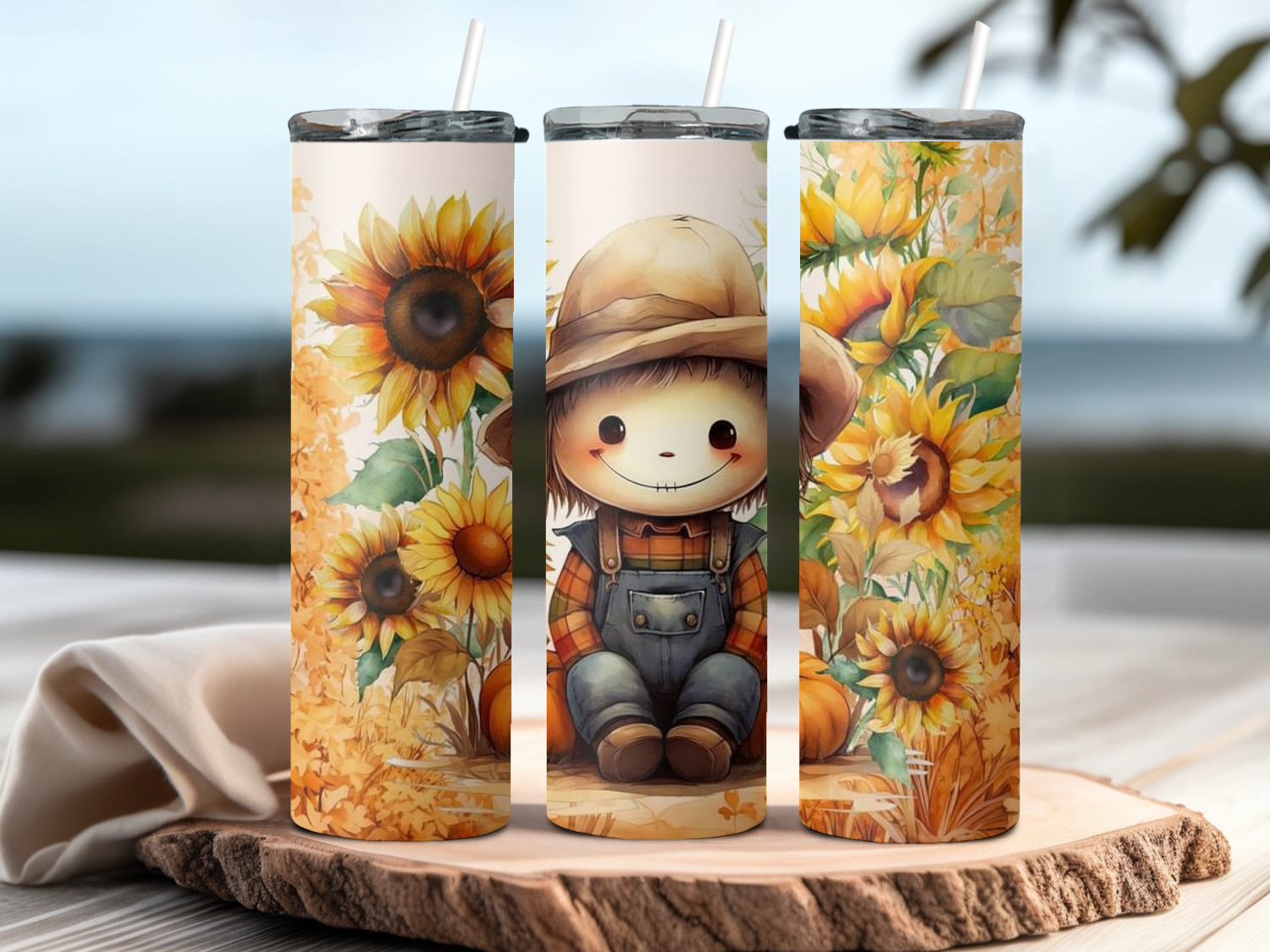 Scarecrow with Sunflowers