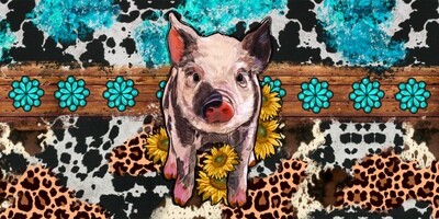 Pig with Sunflowers