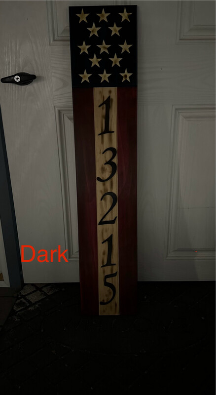 Patriotic American Wooden Address Flag Sign