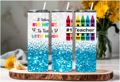 #1 Teacher - BLUE Glitter