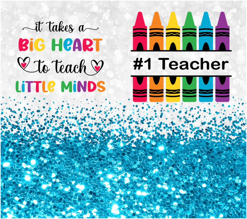 #1 Teacher - BLUE Glitter