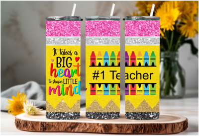 #1 Teacher - Glitter Pencil