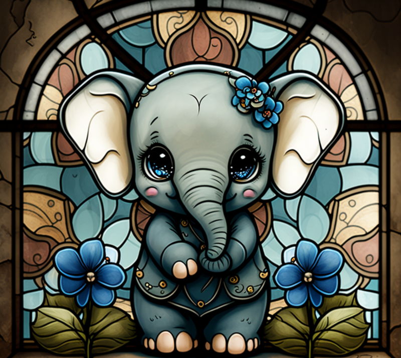 Stained Glass Elephant
