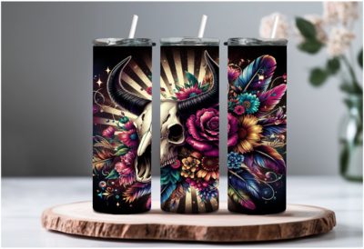 Western Skull w/Flowers