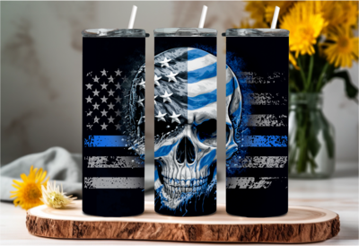 Blue Line Skull