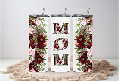 Mom with Red Flowers