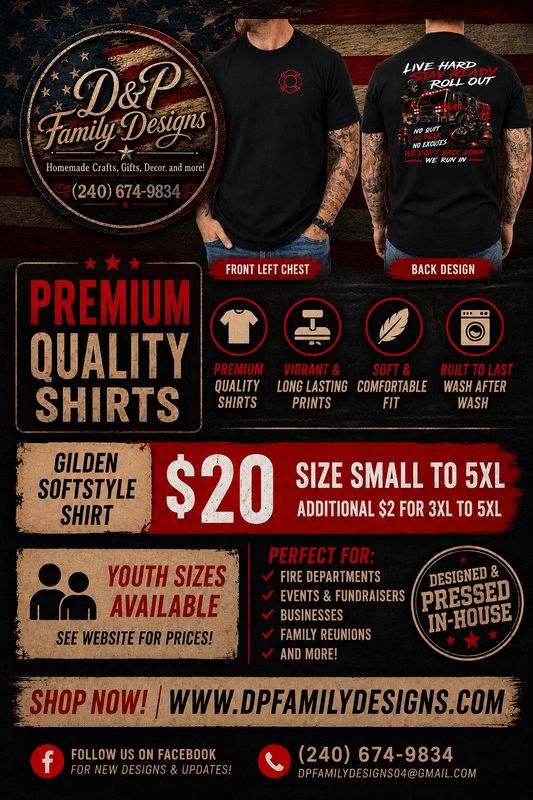 Live Hard. Stay Ready. Roll Out. Firefighter T-Shirt