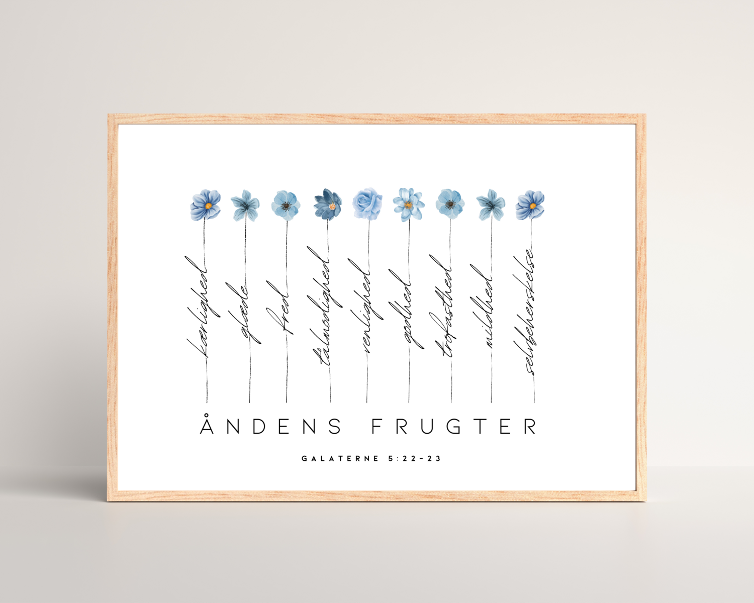 &quot;Åndens frugter&quot; - blå vandret (flere størrelser)