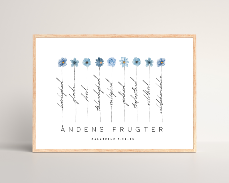 &quot;Åndens frugter&quot; - blå vandret (flere størrelser)