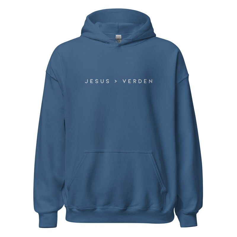 &quot;Jesus &gt; verden&quot; hoodie (flere farver)