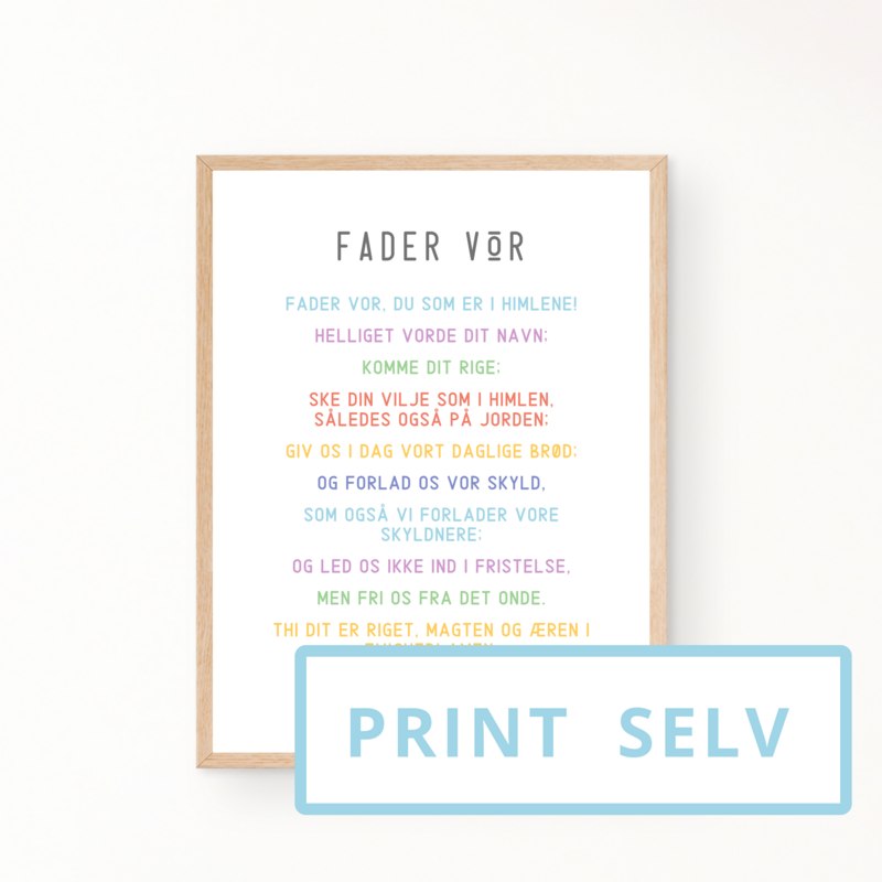 &quot;Fadervor&quot; børneplakat (print selv)