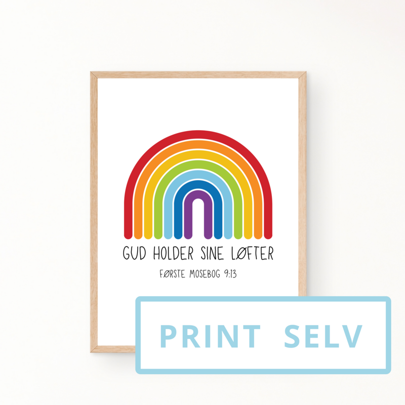 &quot;Gud holder sine løfter&quot; børneplakat (print selv)
