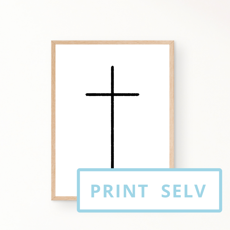 Simpelt kors plakat (print selv)