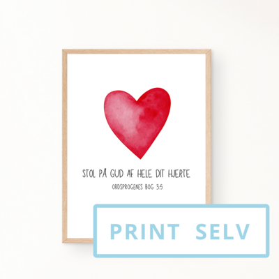 &quot;Stol på Gud&quot; børneplakat (print selv)