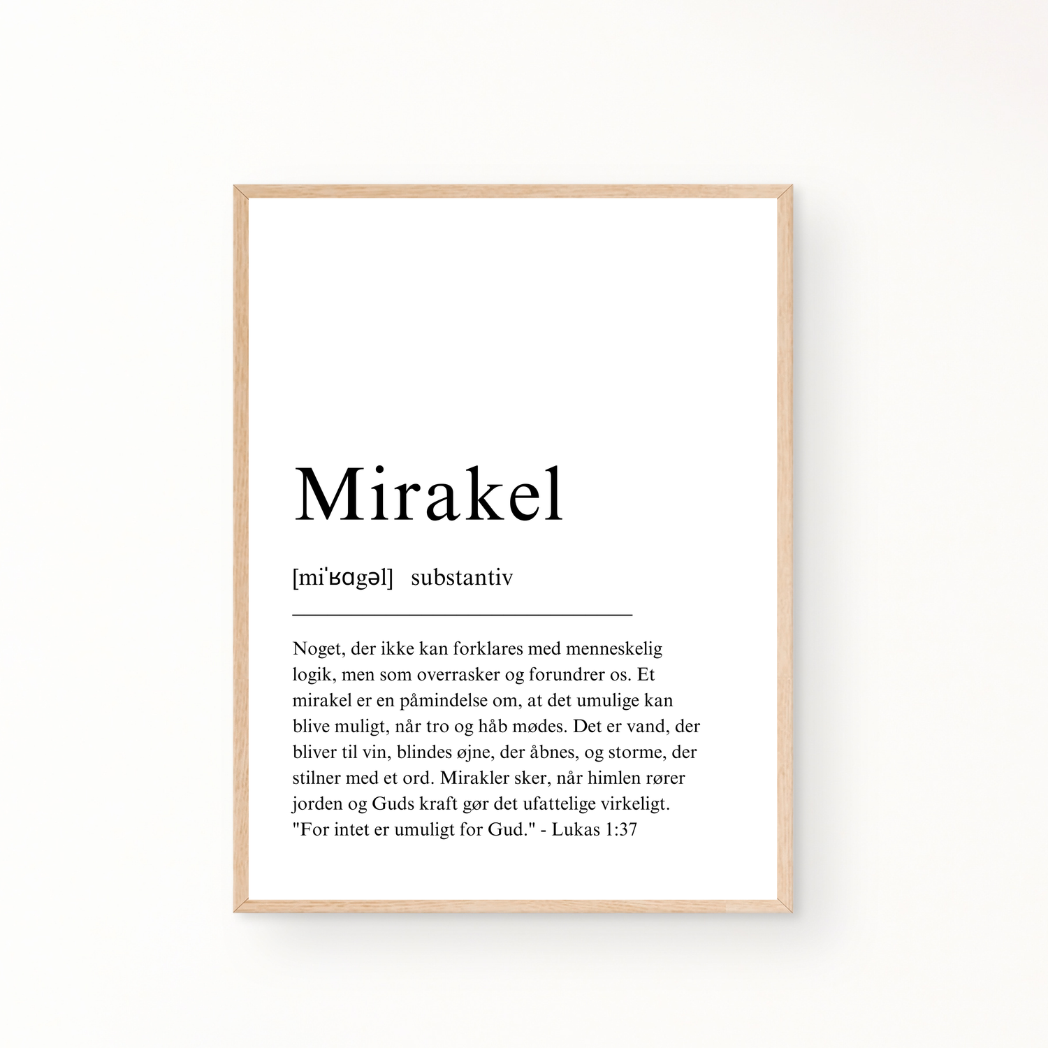 &quot;Mirakel&quot; definitionsplakat