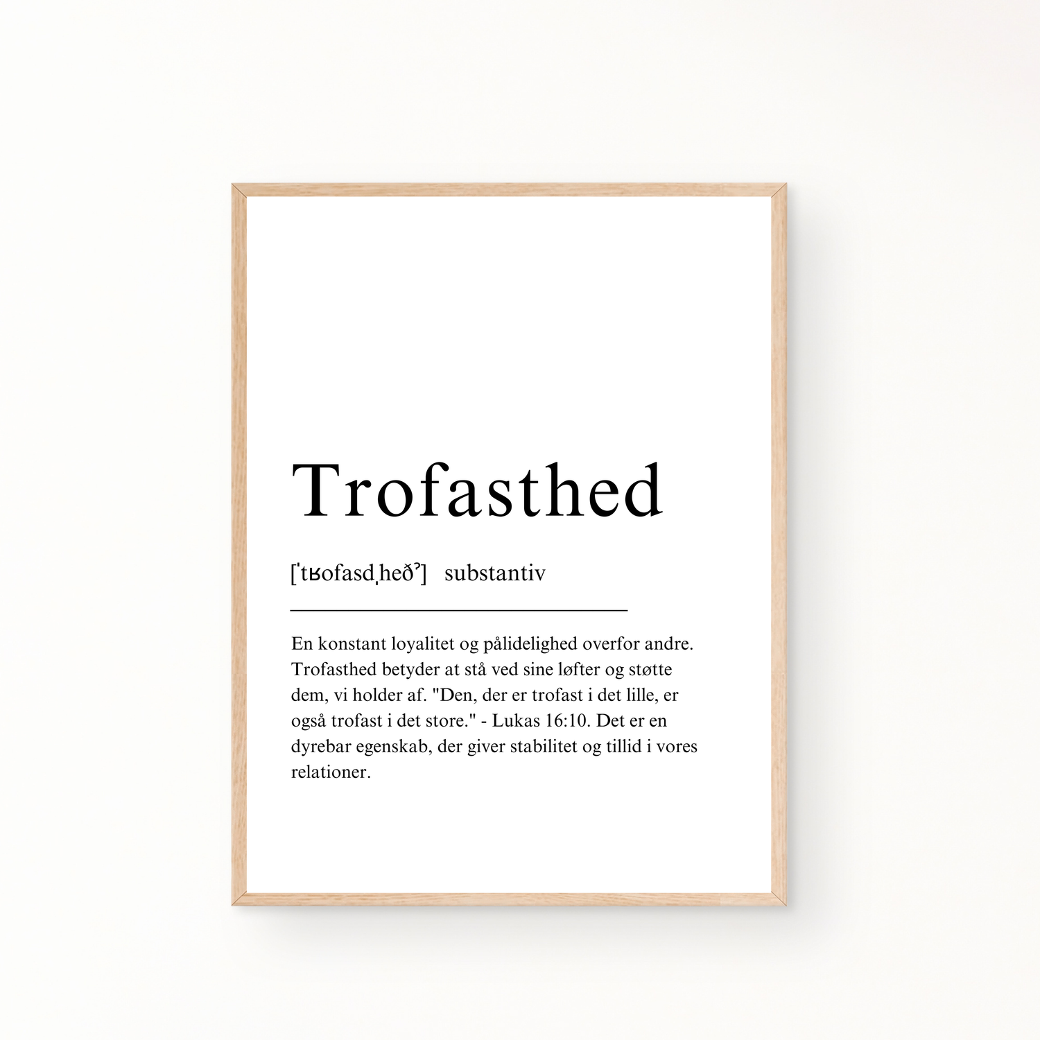 &quot;Trofasthed&quot; definitionsplakat