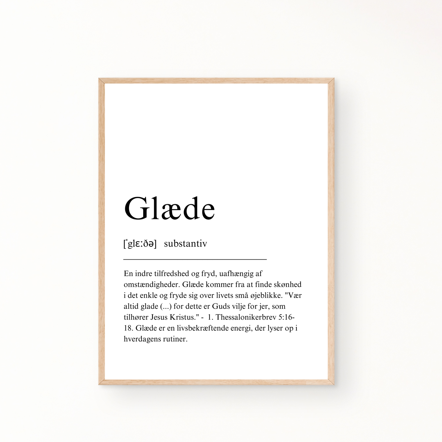 &quot;Glæde&quot; definitionsplakat