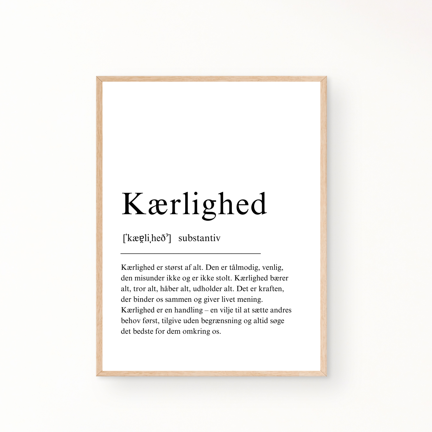 &quot;Kærlighed&quot; definitionsplakat