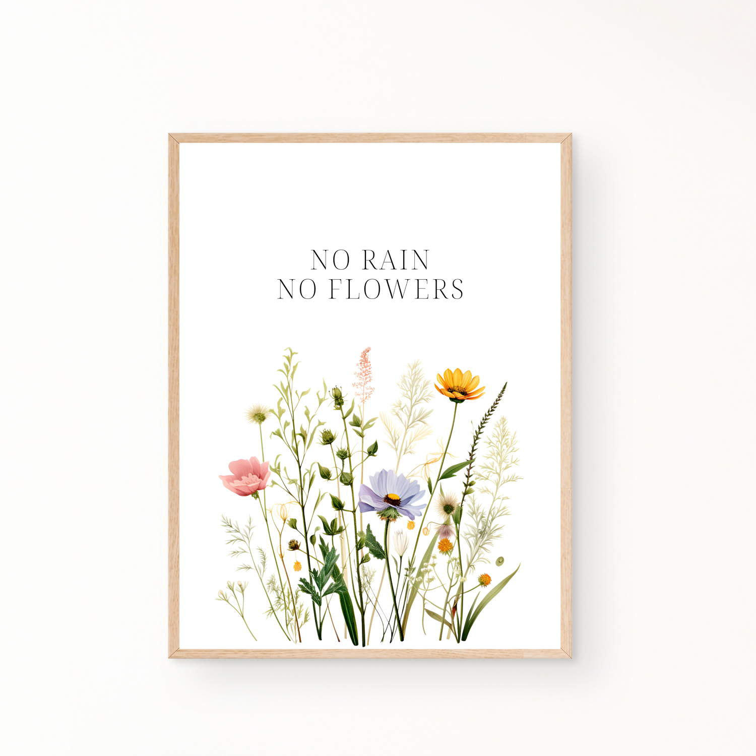 &quot;No rain, no flowers&quot; 1.0 plakat